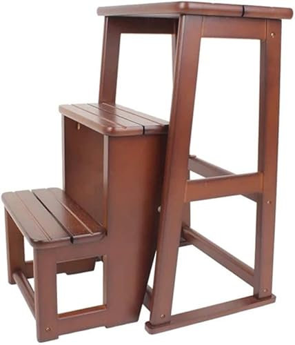 Klappbare 3-Stufen-Trittleiter, Treppenstuhl-Eichen-Trittleitern für Kinder und Erwachsene, leichtes Hausgartenwerkzeug, strapazierfähig, max. 150 kg, weiß
