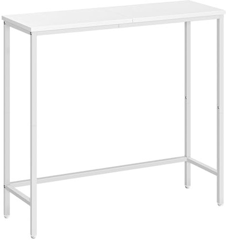 HOOBRO Console Table, Slim Console Table for Hallway, Metal Frame, Compact Display Table, Sofa Table for Small Spaces, Entryway, Living Room, Sturdy, Metal Frame, White EWW75XG01