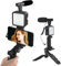White Isle Grip Smartphone Vlogging kit, for Apple & Android, Includes USB-C & Apple standard cable, YouTube Starter Kit, Podcast Equipment, Tripod, Shotgun Mic, led Light, Phone Holder