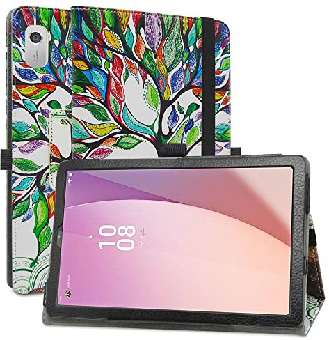 MAMA MOUTH Compatible with Lenovo M9 Case,Slim Folio Folding Stand PU Leather Cover for 9 Lenovo Tab M9 (TB310FU) Tablet,Love Tree