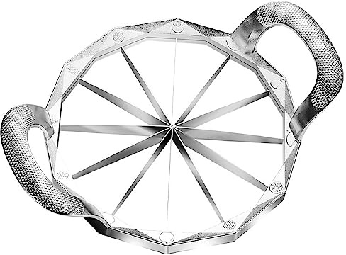 Bafnsiji Trancheuse de Melon d'eau, Trancheuse de Melon pour diviseur de Melon d'eau, Poignées antidérapantes, Trancheuses de Fruits, Lame en Acier Inoxydable, Carottier de Fruits de Grande Taille