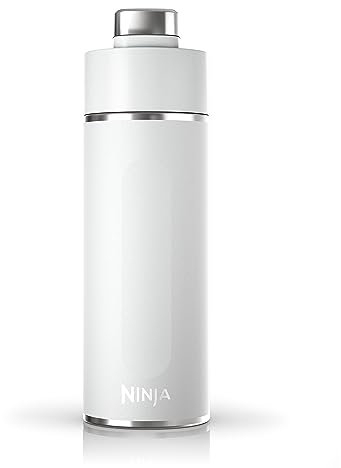Ninja Thirsti 18oz Travel Water Bottle, for Carbonated Sparkling Drinks, Colder and Fizzier Longer, Leak Proof, 24 Hrs Cold, Dishwasher Safe, Stainless Steel Insulated Tumbler, Cloud White, DW1801WH