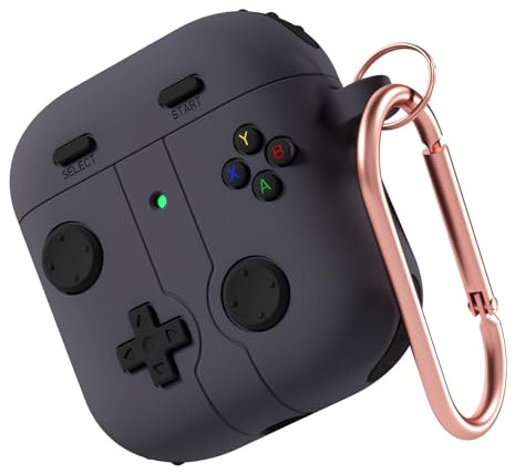 MINUUISCT Custodia compatibile con Airpods 1 2, custodia classica per console di gioco portatile in silicone morbido protettivo con cordino per Airpods 1&2, Grigio