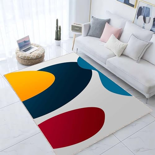 Moderne Farbenfrohe Grafiken Teppich Wohnzimmer,Arkadische Landschaft Wohnzimmerdekoration Weicher Teppich Rutschfester Waschbarer - Moderner Teppich Für Schlafzimmer, Küche, Esszimmer 50 X 80Cm