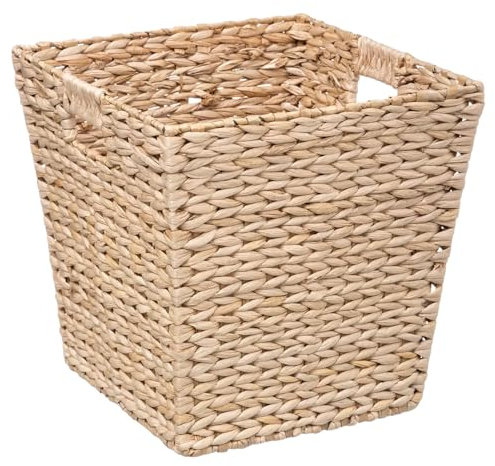 TIENDA EURASIA - Caja de Almacenaje con Asas, Material Mimbre Trenzado, Multiusos, Medidas 31 x 31 x 31 cm, Color Natural