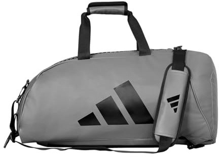 adidas Combat Sports 2-in-1 Trainings-Sportausrüstung, Seesack, Grau / Schwarz, Medium