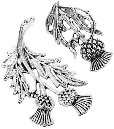 COLLBATH Lot de 2 broches chardon écossais cadeau broche épingle écossaise vintage irlandaise broche épingle épingle écharpe clip mariage autour alliage, 5.00X3.00X0.50CM, Métal, No Gemstone