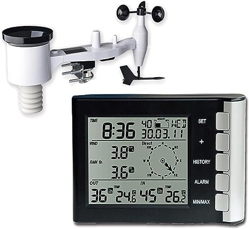 GeRRiT Estación meteorológica inalámbrica, estación meteorológica WiFi profesional, estación meteorológica, instrumentos meteorológicos domésticos profesionales, medición de temperatura exterior inter