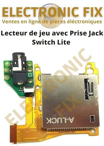 ELECTRONICFIX Lecteur de cartouches de jeux + Prise Jack audio HDH-001 compatible avec Nintendo Switch Lite - Pièce de Rechange pour Réparation Console