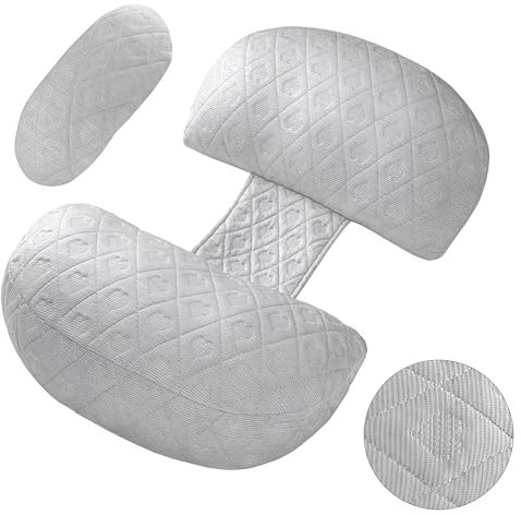 CZL Schwangerschaftskissen Pregnancy Pillow mit Verstellbarer Größe Stillkissen mit Kühlung Bezug Schwangerschaft Schlafkissen Schwangerschaft Seitenschläferkissen für Schwangere Frauen - Grau
