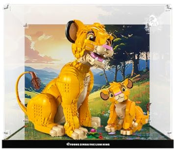 Acryl Vitrine für Lego Simba 43247, 3 MM Staubdichte Schaukasten für Lego 43247 Simba (Nur Vitrine)