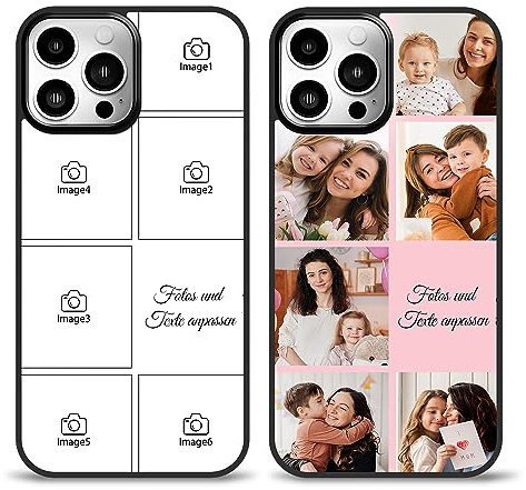 Easycosy personalisierte Handyhülle mit Bild für 17 16 15 14 13 12 11 Pro/Max/Mini XR X Xs Max, Handy iPhone-Hülle mit Fotos für Beste Freunde, Familie, Pärchen individuelle Vollschutz-TPU-Hülle