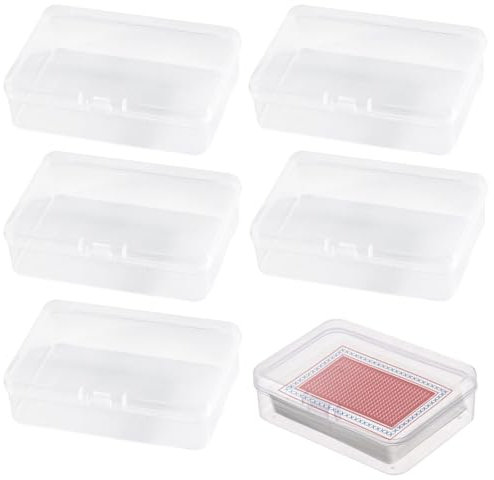 vcsjw Spielkarten Box,5 Set Spielkarten Etui,Transparent Leere Kartenbox Spielkarten Aufbewahrung,Aufbewahrungsbox für Spielkarten,Sammelkarten Box,für Spielkarten Bankkarten Visitenkarten
