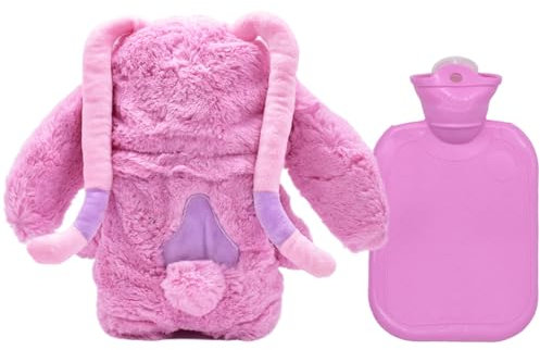 OLNTKPR Plüsch-Heißwasserbeutel Anime Wärmflasche Kuscheltier Wärmflasche Tier Anime Spielzeug für Geburtstage und Weihnachten Geschenke für Jungen und Mädchen, Familie und Freund Rosa