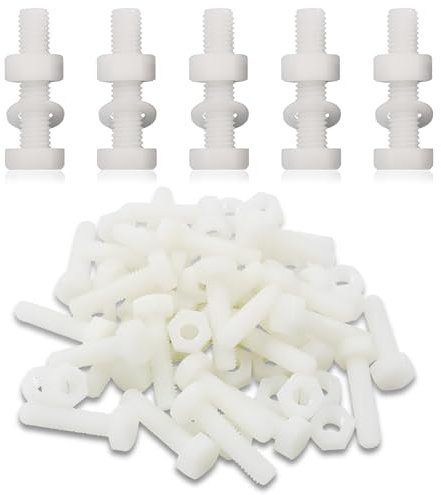 24 Packs Nuts Kit, Number Plate Screw Caps, Screws Cover Kit, White Number Plate Screws for Car Auto Motorcycle (White)