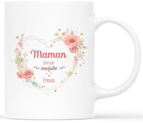 Cadeau Plus Mug Personnalisé Prénom - Tasse marraine, Mug Meilleure Marraine, Tasse Meilleure Belle-fille, tasse super tata (Maman)