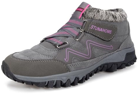 STUNAHOME Women's Winter Thermal Ankle Snow Boot for Outdoor Fur Lined Shoe