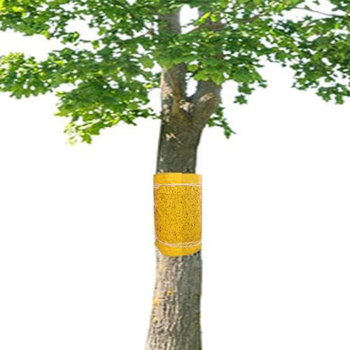 Panngu Leimringe Selbstklebend 15 Meter, Gelbtafeln für Raupenleim für Obstbäume AmeisenLeimring Baum Stammschutz, Baumleimring für Kirschbaum Apfelbaum Pflaumenbaum