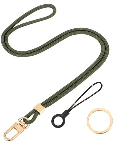 Segus Tour de Cou Clef, 1 Pièce Cordon Tour de Cou, Laniere Porte Clé avec Boucle Pivotante en Métal, Lanyard pour Femmes, Infirmiere, Enseignants, Médecins (Vert Foncé)