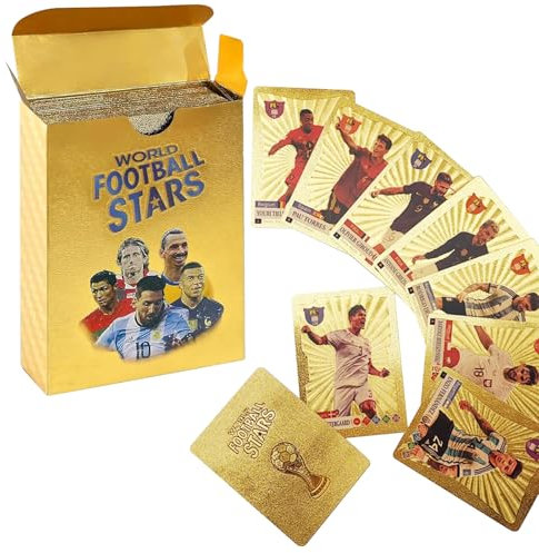 UEFA Europa League Fußballkarten | 55 Full Set Gold Fußballkarten | Fußballkarten | Bundesliga 24/25 Fußballkarten | Das perfekte Sammlerset für Fußballfans und Sammler, Not Original