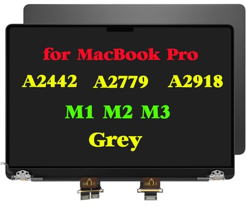 GBOLE Ersatz für MacBook Pro A2442 A2779 A2918 EMC 3560 Bildschirm | M1 M2 M3 EMC 8102 EMC 8304 2021 2023 Jahr Full LED LCD Bildschirm Display Assembly Grau