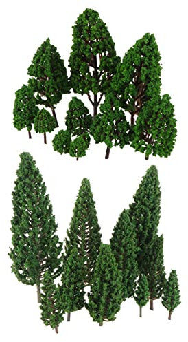 LALAFINA Miniatur Bäume Set Grünes Landschaftsmodell Für Architektur Und Szenen Ideal Für Modellbau Dioramen Und Miniaturgärten Miniatur Kiefern Und Laubbäume