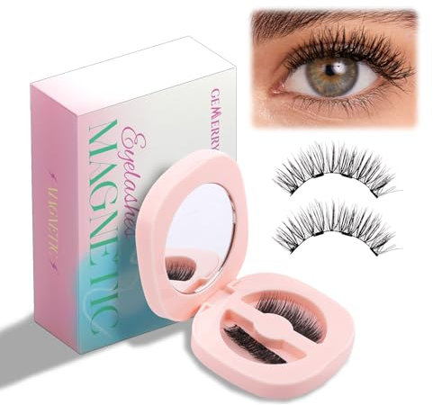 GEMERRY Pestañas Postizas Magnéticas Pestañas Postizas Magnéticas con Aplicador No Necesita Pegamento Pestañas Magnéticas Aspecto Natural e Impermeable(Style-B)