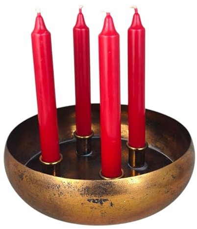 4er Kerzenhalter Advent 22cm Kupfer Adventskranz Kerzenständer Schale Dekoschale