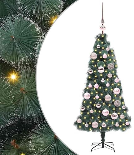 Gecheer Albero di Natale Artificiale Pre-Illuminato, Conica, PET e Plastica, Ideale per Soggiorno, Giardino e Terrazza
