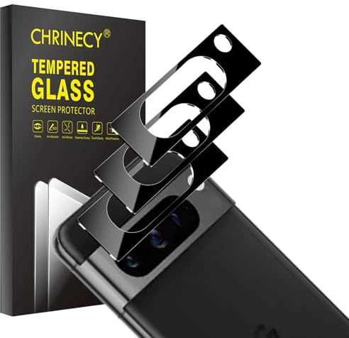 CHRINECY 3 Pack Glass Camera Lens Protector for Google Pixel 8 Pro, HD Camera Tempered Glass, 9H Hardness, Anti Fingerprint, Full Protection, Anti-Scratch, Easy Installation