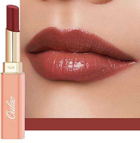 Oulac 2 in1 Lippenstift und Lip Balm, Saftiger und Glänzender lippenpflege Lippenstift,Geschmeidige und Hydratisierte Lippen, Glänzendes Finish für trockene, rissige und spröde Lippen, Vegan (02)