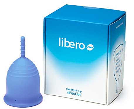 Libero Menstrual Period Cup - Regular - Soft Menstruation Cup - Flexible 100% Medical-Grade Silicone – Reusable Period Cup – Normal to Heavy Flow - High Cervix