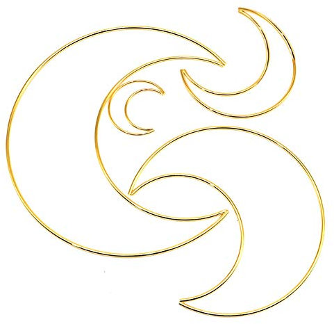 Gold Metallring,4 Stück Metallringe-Set zum Basteln,Drahtring zum Basteln für Wickeltechnik,Traumfänger Ring, Makramee Ring,Floristik,Floral Hoop Kranz Hochzeit Dekor, DIY Handwerk Basteln, Mond