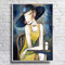 Picasso Poster Abstrakte Mode Frau Trinken Kaffee Kubismus Gemäldedruck Vintage Poster Galerie Wand Bilder Leinwand Bild Wohnzimmer Dekor 40x60cm Ungerahmt M1