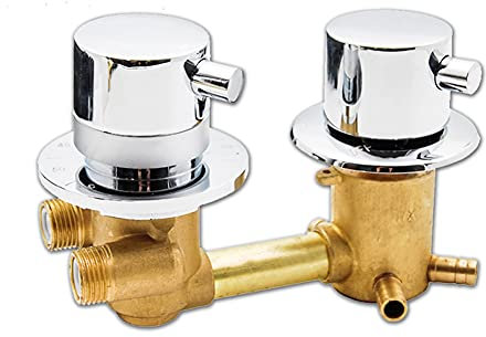 Mitigeur de douche thermostatique, vanne de dérivation de salle de bain 2/3/4 voies, mitigeur de douche à double commande en laiton, mitigeur de douche de salle de bain (Intubation 14.5CM 4 voies)