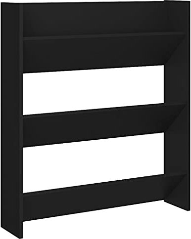 vidaXL Wand Schuhschrank Schuhregal Schuhablage Regal Schrank Schuhständer Wandregal Hängeschrank Schuhaufbewahrung Schwarz 80x18x90cm Holzwerkstoff