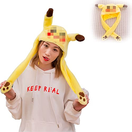 Hasenhut mit beweglichen Ohren Hasenhut Ohr bewegliche Sprungmütze Lustiger Hase Plüsch Hut Kappe für Frauen und Mädchen Cosplay Weihnachten Party Urlaub Hut (Rosa)