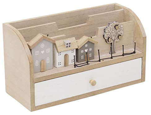 Shabby Chic Wooden House Family Tree Letter Rack | Wooden Letter Rack Letter Holder | Letter Storage Letter Rack Organiser