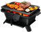 COSTWAY Cast Iron Charcoal Grill, Portable Tabletop BBQ Stove with Double-sided Grilling Net, Fire Gate and Air Regulating Door, Indoor Outdoor Small Charcoal Grill Stove for Camping Picnic Party