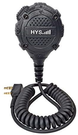 HYS Walkie Talkie Handheld Speaker Micrphone, 2 Pin Shoulder Mic Compatible for Baofeng UV-5R 5RA 5REPLUS Kenwood Two Way Radio Accessories