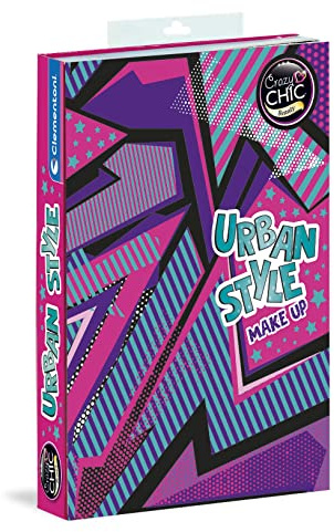 Clementoni 18695 Crazy Chic-Urban Style Girls' Make-Up Bag, Washable Make-Up Set, Cosmetic Set, Children 6 Years, Multicoloured