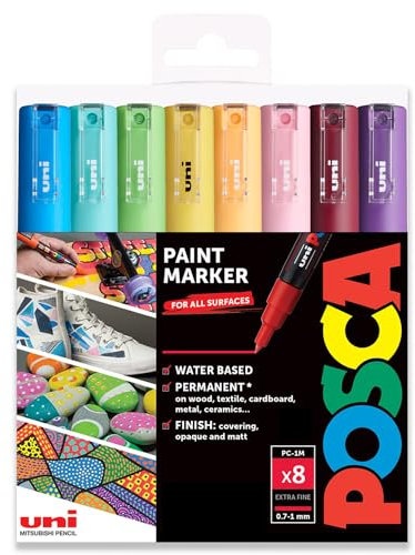 Posca PC-1M Art Paint Marker, 8 Stück, in Kunststoffhülle (Frühlingstöne)