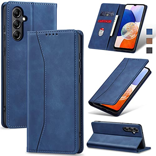 Jasonyu Cover per Samsung Galaxy A14 5G/4G, Portafoglio PU Pelle, Blu | Flip Libro, Slot Porta Carte, Magnetica, Funzione Supporto, TPU Antiurto Custodia