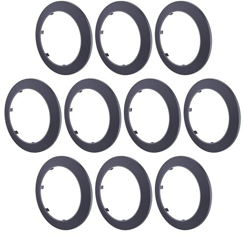 FOCMKEAS 10 Stück Rohrabdeckung Dekoration, passend für 75 mm Rohr PP Kunststoff Flansch Wasserrohrabdeckung Dekoration, Rosette Rohrkragen für Wandrohr-Dekoration, schwarz