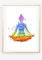 Din A4 Kunstdruck ohne Rahmen - Yoga Figur mit Chakren - Meditation Lotus Chakra - Druck Poster Bild