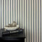 WALLCOVER Tapete Beige Vliestapete Streifen Schwarz - Taupe Paneele Skandinavischer Stil Wandpaneele Modern Lamelle Made in Germany