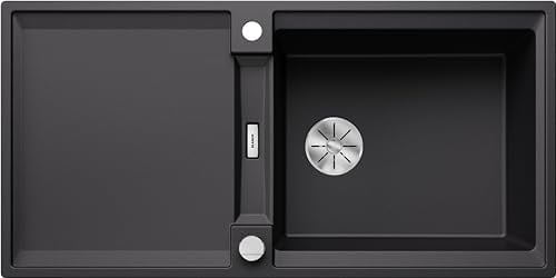 BLANCO ADIRA XL 6 S-F | Granitspüle aus SILGRANIT schwarz | [99x49x21,2 cm] | für 60 cm breite Unterschränke | Einbauart: Flächenbündig | Reinigungsfreundliche Öberfläche | reversibel