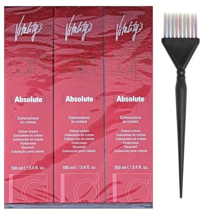 Vitality´s Art Absolute Haarfarbe 3x 100ml + Färbepinsel spezial (4-9)