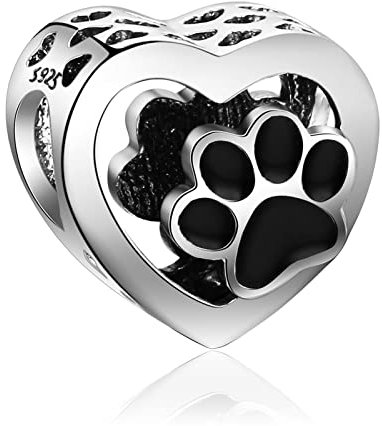 Rimgoris 925 Sterling Silber Charme für Frauen Armbänder Halskette Bär Pfote Herz baumeln Charme Geschenk