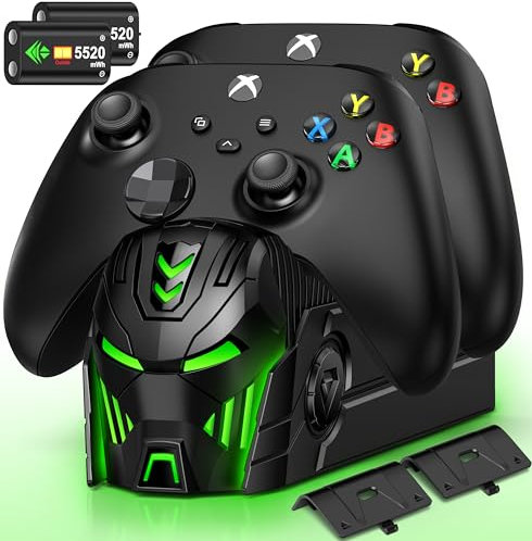 HASACOOL Controller Charging Dock With 2x5520mWh Rechargeable Battery Packs for Xbox Series X/S, Charger and Dual Station for One X/One S/Elite Controllers